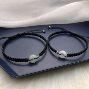 Noeud chinois chaîne boucle de sécurité couleur <span class=keywords><strong>porte</strong></span>-<span class=keywords><strong>bonheur</strong></span> corde <span class=keywords><strong>Jade</strong></span> <span class=keywords><strong>pierre</strong></span> Bracelet réglable Bracelet Designer breloques à la mode cercle CT/ - Product Image 2