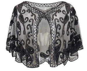 Mujeres 1920s chal con cuentas lentejuelas Deco noche capa Bolero Flapper cubrir vestido de novia europeo y americano chal en el escenario - Product Image 1