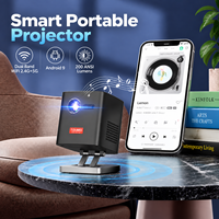 Projecteur Mini ODM OEM, projecteur d'usine directe, projecteur intelligent Android avec batterie rechargeable, projecteurs de films pour logo personnalisable