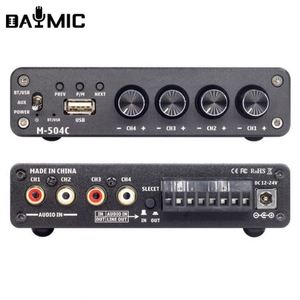 เครื่องขยายเสียงสเตอริโอขนาดเล็ก 4 แชนแนล 5.0 BT แบบพกพา Hifi กำลังขับ 50Wx4 สำหรับลำโพงโฮมเธียเตอร์ เครื่องขยายเสียงสำหรับบ้าน - Product Image 2