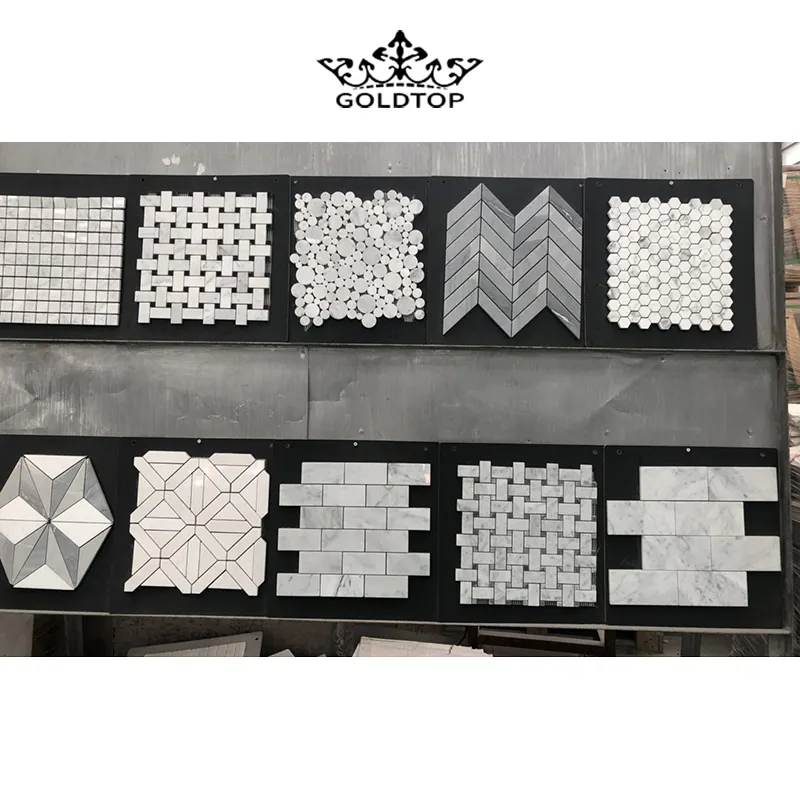 GOLDTOP OEM/ODM Marmol LCL DDP Natural Stone Carrara Marble Mosaic Art Tile Art Mosaic