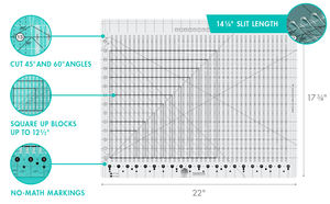 Règle <span class=keywords><strong>de</strong></span> matelassage fendue XL, poignée antidérapante, bande <span class=keywords><strong>de</strong></span> tissu acrylique surdimensionnée, coupe et <span class=keywords><strong>couture</strong></span>, règle et modèle <span class=keywords><strong>de</strong></span> patchwork faits à la main - Product Image 6