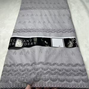 Tissu africain pour <span class=keywords><strong>homme</strong></span>, tissu en dentelle pour vêtement, couleur unie, 100% coton, tissu en dentelle nigérian - Product Image 3