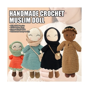 Nouvelle Arrivée, Poupée Musulmane Noire en Crochet avec Hijab, Fait à la Main, Amigurumi, Cadeau de Mariage ou de Ramadan, Poupées Islamiques en Crochet Anti-Stress - Product Image 1