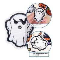 Patch de citrouille d'Halloween brodé par ordinateur pour accessoires de vêtements sélectionnés Hot Melt Cross-Border Sewing-Free Fabric DIY