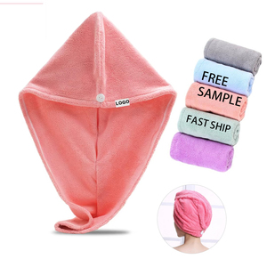 Serviette turban en microfibre à logo personnalisé, séchage rapide, idéale pour les femmes aux cheveux bouclés longs, pour la beauté et l'utilisation en salle de bain - Product Image 1
