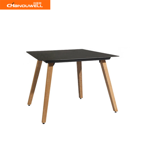 Outdoor <strong>Teak</strong> Wood Square <strong>Table</strong> with Garden Rope Chairs for Apartment Villa Courtyard Park &amp; Patio Use - Product Image 5