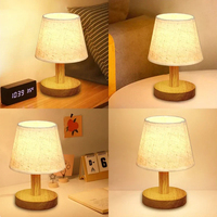 Lampe de table LED rétro alimentée par USB, éclairage pour salon, chambre à coucher, lampe de chevet, lampe de bureau en lin, décoration, lampes de bureau LED