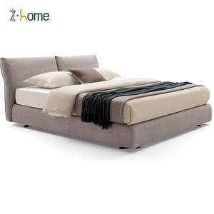 Juego de cama doble de estilo moderno Juego de dormitorio tamaño Queen Cama individual de 1,5 m 1,8 m Nuevo modelo Cama tapizada de tela de lino tamaño king completo - Product Image 1