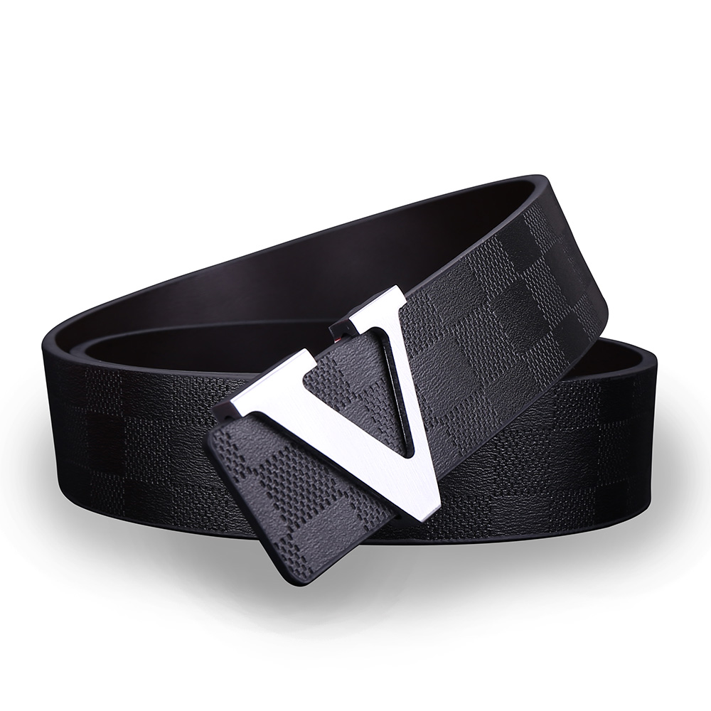 Ремень из натуральной воловьей кожи с V-образной пряжкой