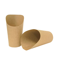 Gobelets en papier kraft brun à paroi simple personnalisés jetables, de qualité alimentaire, recyclables, porte-frites pour emporter