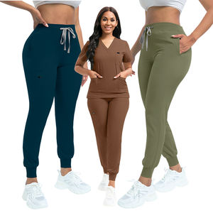 2025 populaire col en V ceinture élastique Stretch infirmière uniforme médical gommage ensemble gommage costumes pour les femmes - Product Image 4