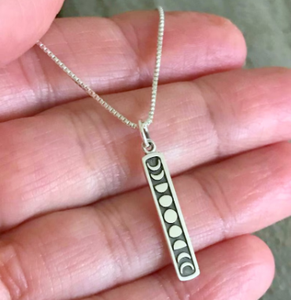Collana con ciondolo con fasi lunari verticali <span class=keywords><strong>luna</strong></span> <span class=keywords><strong>calante</strong></span> gioielli celesti in acciaio inox lucidato - Product Image 5