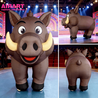 Costume gonflable de sanglier de dessin animé pour défilé de carnaval, costume d'animal gonflable personnalisé pour présentation de props