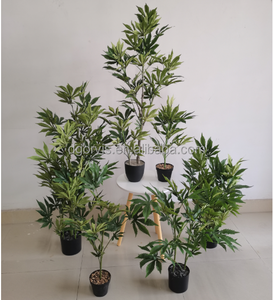 Planta de plástico artificial de 100cm de altura, marihuana sintética con hoja de tela, decoración única y llamativa - Product Image 3