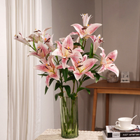 Fleurs artificielles de lys de haute qualité, 87 cm, grandes fleurs en soie durables, décorations pour Noël, le Nouvel An chinois, la maison et le bureau