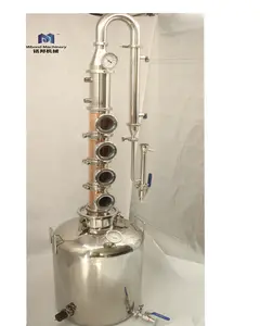 100l cobre distiller coluna com placas de bolha de cobre ou placas de aço inoxidável distiller