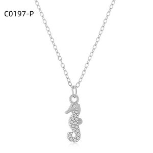 Collar con Colgante de Caballito de Mar Amy Amy, Chapado en Rodio, con Circonita Cúbica, Joyería de Moda para Mujer, Regalo, Uso Diario - Product Image 1