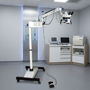 Microscopio Quirúrgico Ginecológico con Brazo Ajustable y Oculares Dobles para Uso en Quirófano, Eléctrico, Certificado CE Clase II. - Product Image 1