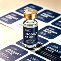 Autocollants holographiques personnalisés imprimés pour boîtes de 3 ml, étiquettes imperméables et résistantes aux rayures pour flacons en verre cosmétiques de 3 ml et 10 ml