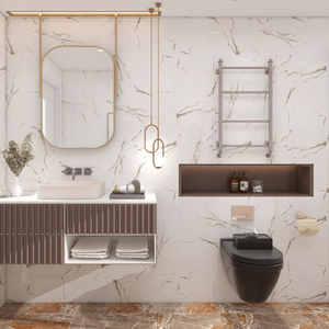Azulejos de Porcelana Modernos con Acabado Brillante, Diseño de Mármol, para Pisos y <span class=keywords><strong>Terrazas</strong></span>, 60x60cm, Textura de Piedra, para Villas y Edificios, Fábrica de Foshan - Product Image 4