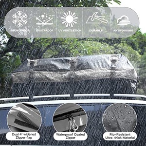 Sac de toit souple imperméable 600D PVC universel pour SUV 400L-500L verrouillable avec bandes réfléchissantes - Product Image 6