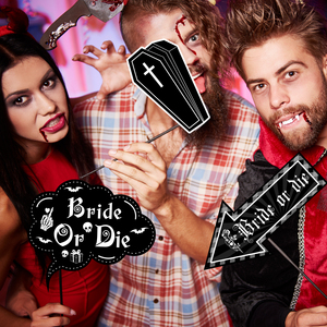 Kit de 22 Accesorios para Fotos de Halloween, Decoración Gótica para Despedida de Soltera, para Mujeres y Chicas, RIP Vida Soltera - Product Image 5