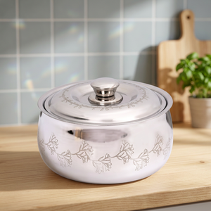 Stainless Steel Casserole <b>Pot</b> With <b>Lid</b> Round Minimalist Design Durable Metal Cookware For Gas And Induction Stoves - Product Image 5