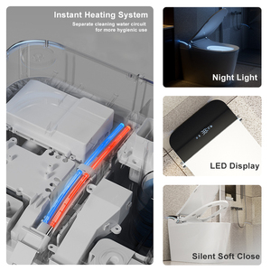 Inodoro Inteligente Ruso-Ucraniano con Control por Voz, Sensor de Pie, Bidé Inteligente Montado en el Suelo, Asiento con Calefacción, Descarga Automática, WC de Lujo - Product Image 6