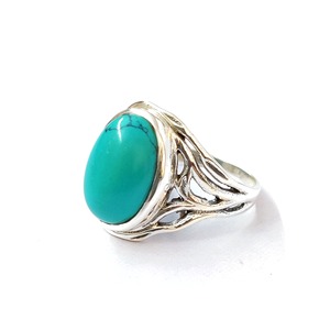 Anillo de Turquesa, Anillo de Plata de Ley 925 con Piedra Preciosa, Colección Hecha a Mano, Anillos Finos, Joyería de Plata, Precio al por Mayor - Product Image 1