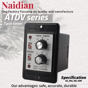 6S 60M <span class=keywords><strong>NO</strong></span> <span class=keywords><strong>NC</strong></span> Temporizador gemelo <span class=keywords><strong>12V</strong></span> 24V 110V AC220V Relé de tiempo de retardo mecánico de alto voltaje de - Product Image 2