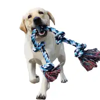 حبل عضاضات الكلاب اللعب للمضغبين العدوانية صعبة حبل مضغ اللعب الكبيرة والمتوسطة الكلب 3 أقدام 5 عقدة غير قابل للتدمير القطن حبل