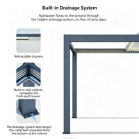 Pergola motorisée à toit à lames orientables 4x6m en aluminium, moderne, étanche, pour jardin, patio, gazebo, auvent de villa 13x20ft
