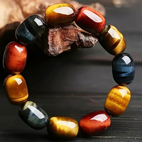 Bracelet unisexe en perles de pierre naturelle œil de tigre 5A de 10 mm, style vintage, porte-bonheur