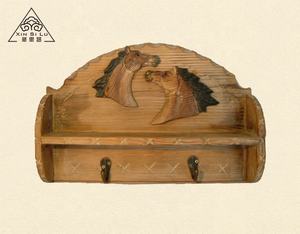 XinSiLu DWH-001 Porte-manteau mural décoratif en bois en forme de renne, design rustique - Product Image 5