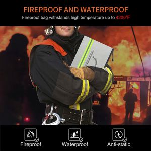 CUSTOM Waterproof Fireproof Organizer Zipper Closure Security Storage <b>Bag</b> for Cash Passport Files Management Filing Products - Product Image 6