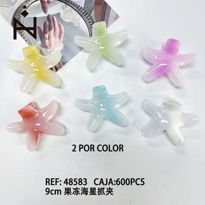 Fermaglio per capelli Jelly Starfish Claw Clip da 9 cm per donne e ragazze, accessori per capelli alla moda - Product Image 1