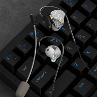 Casque de jeu filaire intra-auriculaire haute fidélité KG01 avec microphone rotatif et extractible pour l'écoute de musique