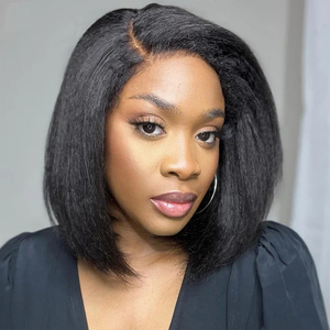 Perruque courte bob sans colle 100% cheveux humains avec baby hair, perruque frontale en dentelle <span class=keywords><strong>suisse</strong></span> pré-épilée à la ligne de cheveux naturelle pour usage quotidien - Product Image 3