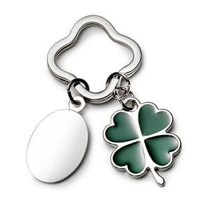 Portachiavi a Quadrifoglio Promozionale con Moschettone Senza Confezione - Product Image 1