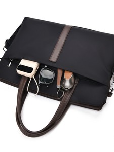 Water Resistant Nylon <b>Laptop</b> Bag Business Tote Crossbody Large Casual Men School Travel Detachable Strap Slim <b>Laptop</b> Bag - Product Image 3