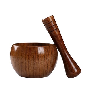 Prensa de <span class=keywords><strong>Ajo</strong></span> Manual de Madera Maciza al por Mayor, Mortero Doméstico, Triturador de Medicina Tradicional China, Mortero y Pilón Xianyou - Product Image 2