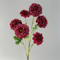 T-FT111 Fleurs artificielles en soie multicolores à 6 têtes, pivoines, en vrac, pour centres de table de mariage et décorations d'allée