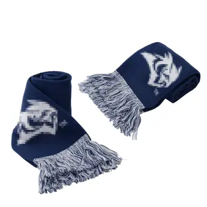 Manufacturer Custom Acrylic Knitted Soccer Scarf Printing Football Club Fans Cheering Scarf