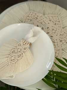 Rond de serviette en macramé fantaisie dernier porte-serviettes fait main Boho décor de table - Product Image 2