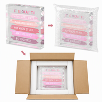 Bloc carré en acrylique transparent avec citation inspirante et positive, plaque de bureau d'affirmation motivante pour la maison et le bureau