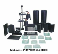 CISCO Temel Ray Optik Kiti Model 1759, Tıp Bilimi Laboratuvarı Deneyleri için Renkli Bileşenlerle Birlikte Mat Siyah Cam