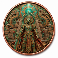 Pièce commémorative personnalisée 1 OZ .999 en cuivre fin, Déesse de la Lune Forestière, Relief 3D, Mythologie Fantastique, Objet de collection Premium