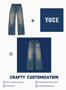 YUCE Jeans de mezclilla <span class=keywords><strong>negros</strong></span> para <span class=keywords><strong>hombre</strong></span>, estilo urbano americano, vintage, con lavado de alto desgaste, multibolsillos, efecto degradado y corte holgado - Product Image 6