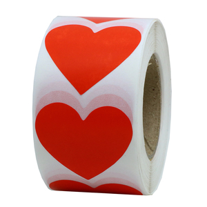Hybsk-pegatinas de corazones de amor rojo, etiquetas adhesivas de punto de codificación de <span class=keywords><strong>Color</strong></span> de 1,5 pulgadas, 500 por rollo - Product Image 1